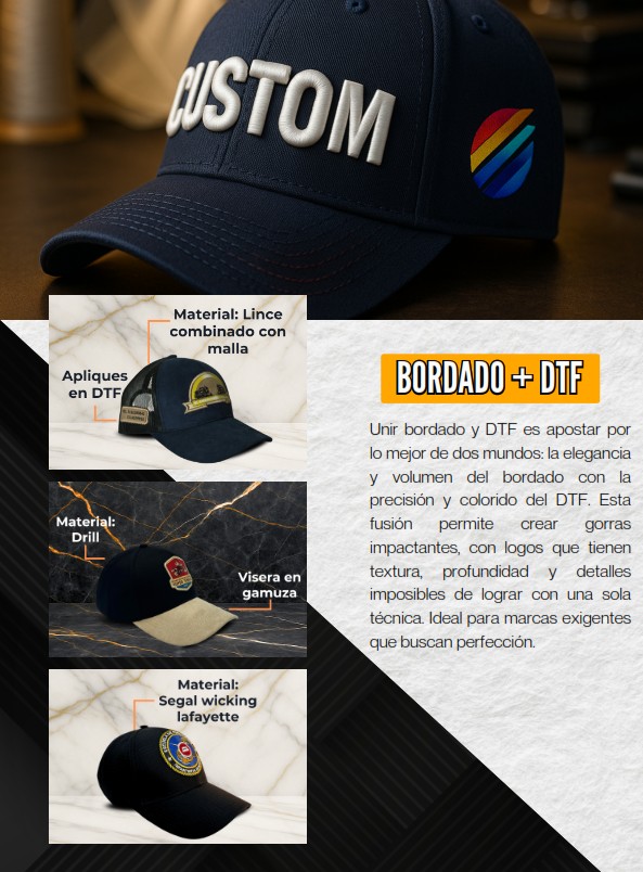 Ejemplo de bordado combinado con DTF