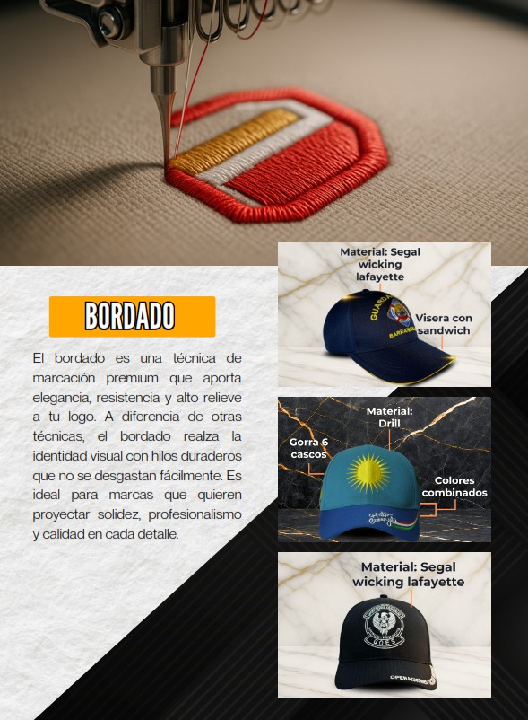 Ejemplo de bordado en gorra